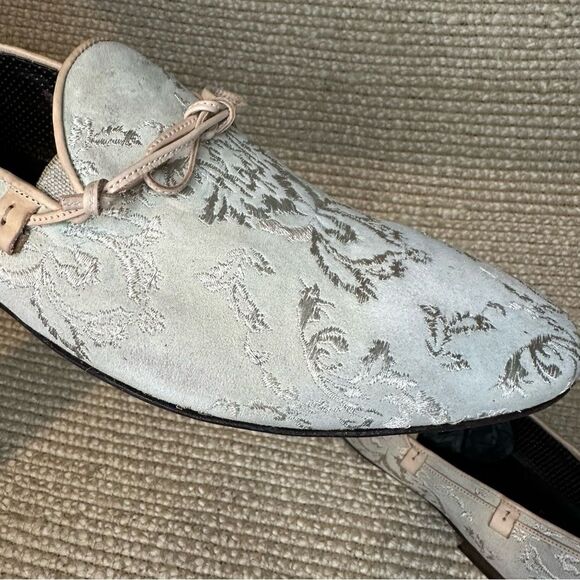 Jo Ghost Suede Embroidered Loafers Italy Slip On Designer Sz 44 US 11 main image 5